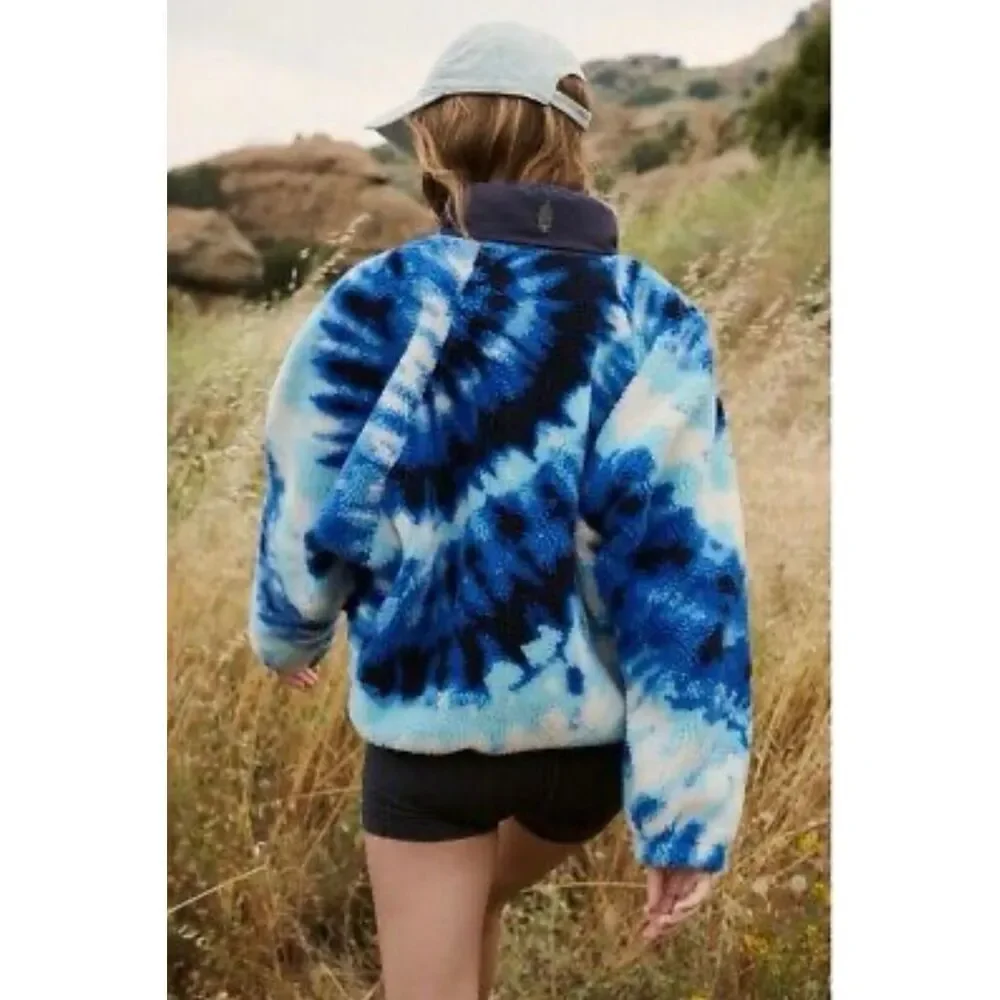 Free People Women's Tie Dye Fleece Pullover Sweatshirt Size S Multicolor - Picture 2 of 7